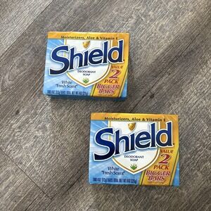 Shield Deodorant Bar Soap Value Size Bundle of 4 Bars NEW SEALED